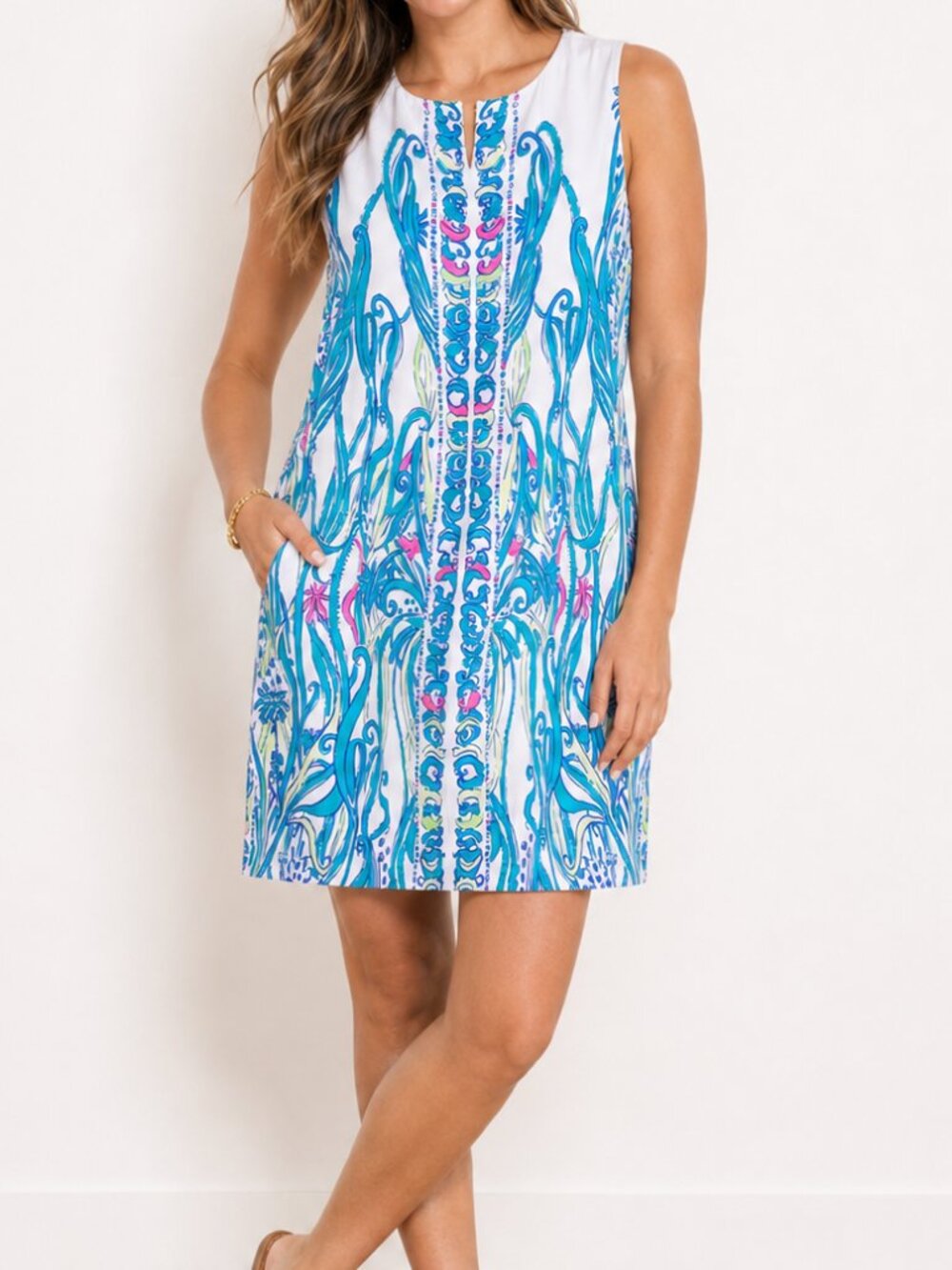 Lilly Pulitzer Iona Shift Dress Small Engineered Floral Resort Dress Tropical